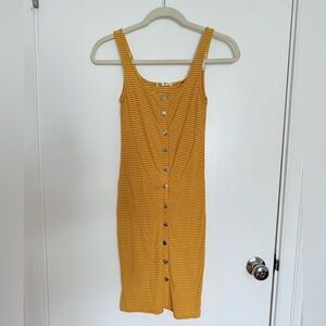 Yellow Striped Button-Down Dress